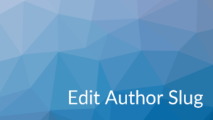 Edit Author Slug
