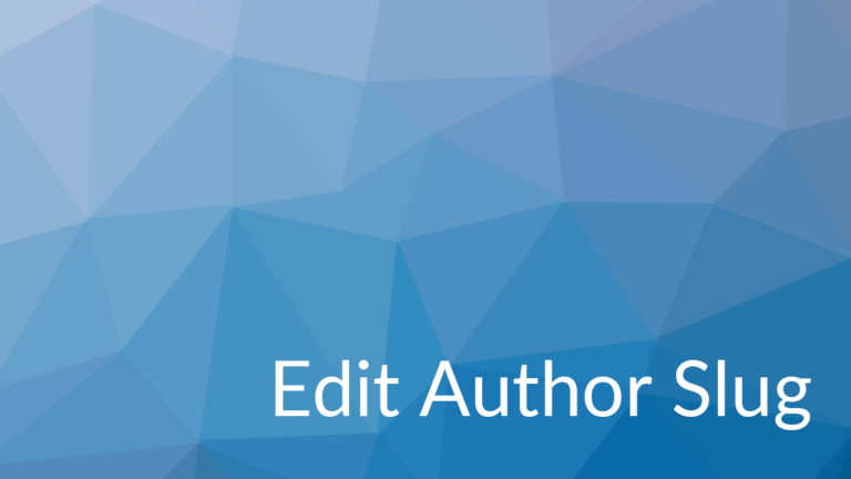 Edit Author Slug